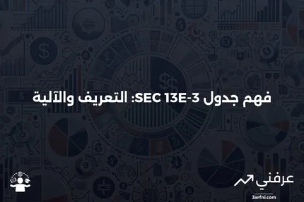 جدول SEC 13E-3: ماذا يعني وكيف يعمل