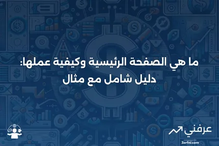 الصفحة الرئيسية: ماذا تعني، كيف تعمل، مثال